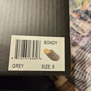 Nicole Miller Grey Plush Mule Slippers